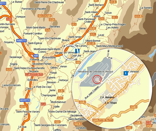 Aeroclub du Grésivaudan - plan d'accès